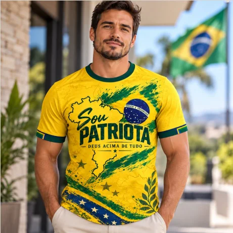 Modelo vestindo a camisa